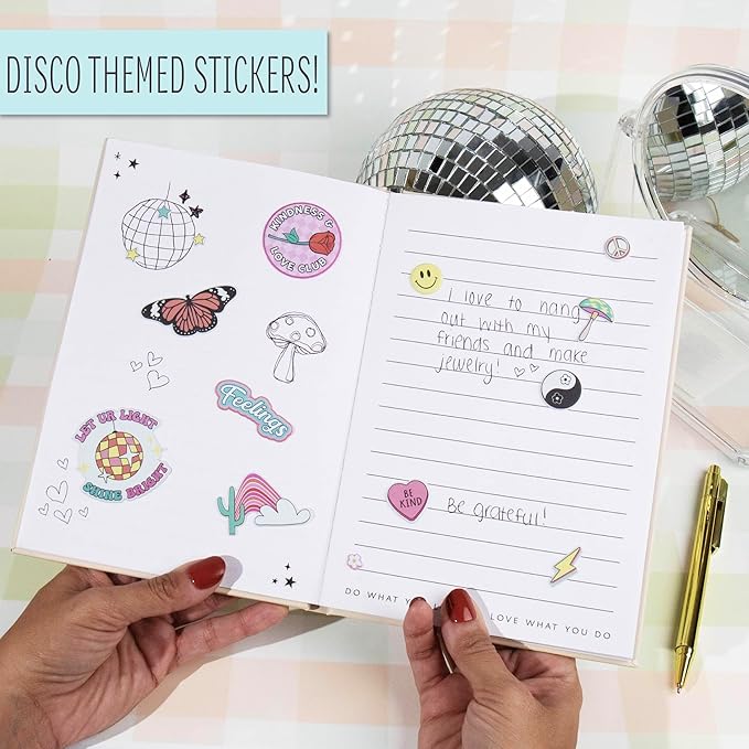 STMT D.I.Y. 3D Journaling Set, 40-Sheet Light-Up Journal With Gold Pen & Stickers, Trendy Stationery, School Supplies, Stationery Set, Journal Notebook, Journaling Kit, 8 Year Old Girl Birthday Gift