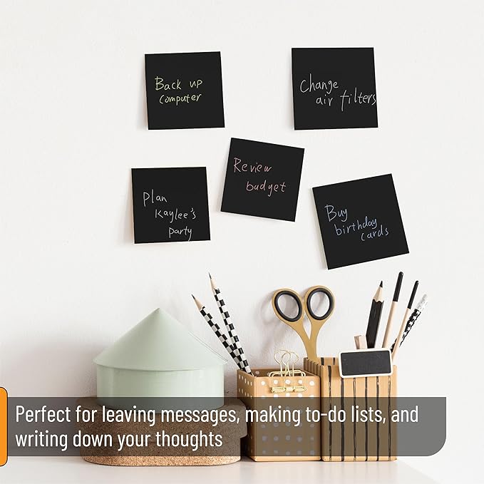 Mr. Pen- Sticky Notes, 3”x3”, 12 Pads, Black Sticky Notes, Sticky Note, Self-Stick Note Pads, Sticky Pads Sticky Notes Aesthetic, Colorful Sticky Notes, Sticky Notes Bulk Sticky Notes