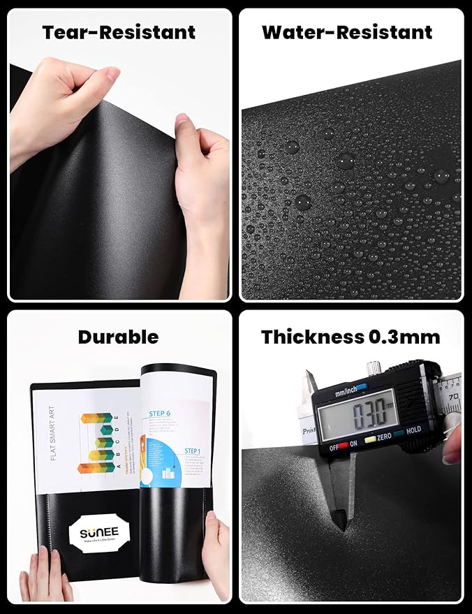 SUNEE 2 Pocket Folders (24 Pack, Black) Heavy-Duty Plastic Folders with Pockets, Fit 8.5x11 Letter Size Paper, 2-Pocket File Folders for Kids, Home, School, Office