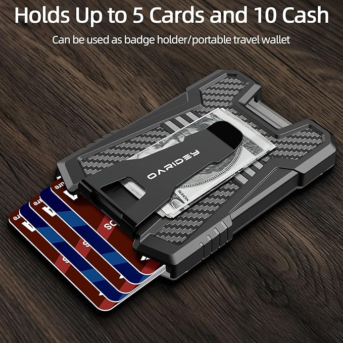 Oaridey Carbon Fiber Badge Holder with Lanyard, Heavy Duty Lanyard with Safety Breakaway Buckle for ID Card/Badge Holder