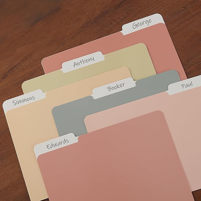 Mr. Pen- File Folders, 6 Pack, Vintage Colors, 1/3-Cut Tab, File Folders Letter Size, Colored File Folders, Office File Folder, Colored Folders, Office Supplies File Folders, File Folders with Tabs