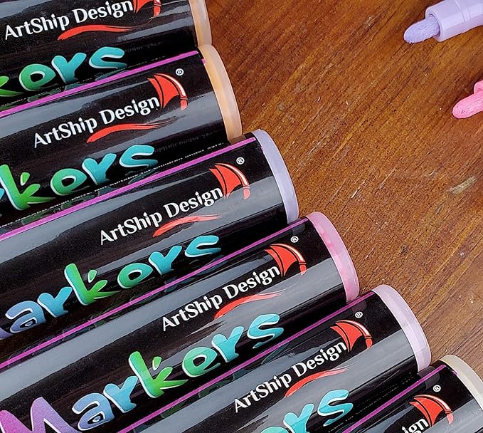 26 Macaron Pastel Chalk Markers Double Pack of Both Fine & Reversible Medium Tip Liquid Chalk Pens Wet Erase Menu Boards, Windows, Classrooms, Mirrors, Non-Porous Chalkboards, Plastic, Metal