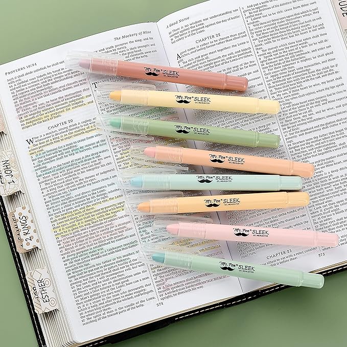 Mr. Pen- Gel Highlighter, 8 Pack, Pastel Colors, No Bleed, Markers for Bibles