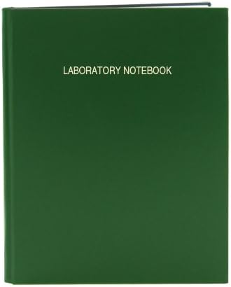 BookFactory Extra Large Lab Notebook - 96 Pages (.25" Grid Format) 8 7/8" x 13 1/2" (Oversized) Green Imitation Leather Cover Section Sewn Hardbound Laboratory Notebook (LIRPE-096-OGR-A-LGT1)