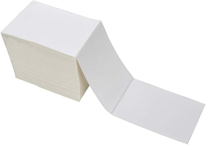 9527 Product Fanfold 4 x 6 Direct Thermal Labels White Perforated Shipping Label, 500 Labels per Stack,1 Stack