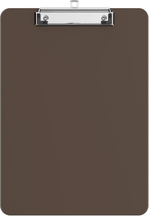 Plastic Clipboards, A4 Brown Clip Board 8.5x11 for Classroom, Students, Kid, Woman, Size 9" x 12.5" with Low Profile Clip, Office & School Supply
