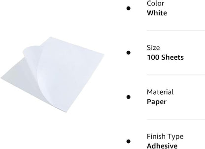L LIKED 50 Full Sheet Self Adhesive Shipping Labels 8.5 x 11 Inches, Address Labels for Laser & Inkjet Printers (50 Sheets)