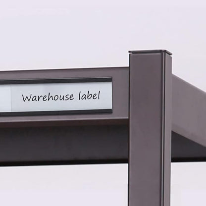 C Channel Magentic Label Holders 1x2 Inch with Paper Inserts and Clear Plastic Protectors,Magnetic Data Card Holders File Cabinet Labels,Pack of 100
