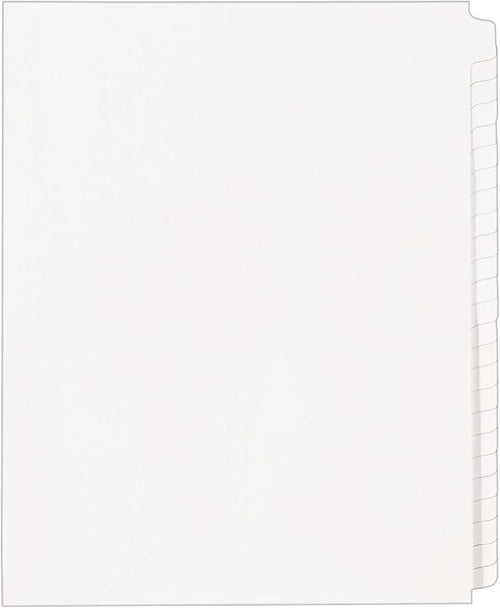 Avery Blank Tab Legal Exhibit Binder Dividers, White Unlaminated Tabs, Letter-Size, Standard Collated 25-Tab Set (11959)