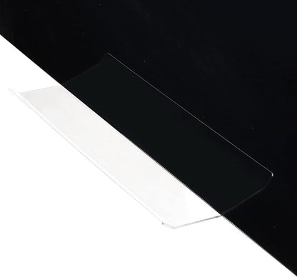 72" x 48" Black Extra Large Glass Whiteboard 6' x 4' Frameless Tempered Black Glass Dry Erase Board with Marker Tray for Interactive Office, Wall Mounted Frosted Glass Whiteboard