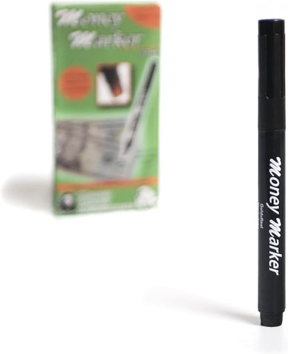 Money Marker (2 Counterfeit Pens) - Counterfeit Bill Detector Pen with Upgraded Chisel Tip - Detects Fake Counterfit Bills, Universal Currency Detectors Pack