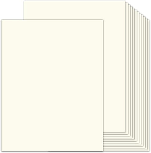 100 Sheets Cream Cardstock 8.5 x 11 Ivory Paper, Goefun Off White Card Stock Printer Paper for Cards Making, Office Printing, Certificate