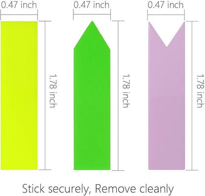KICNIC Page Markers Sticky Index Tabs 750 Pcs, Arrow Flag Tabs Self Adhesive, Sticky Notes for Page Marking and Highlighting [3 Designs, 10 Colors] Writable, Repositionable