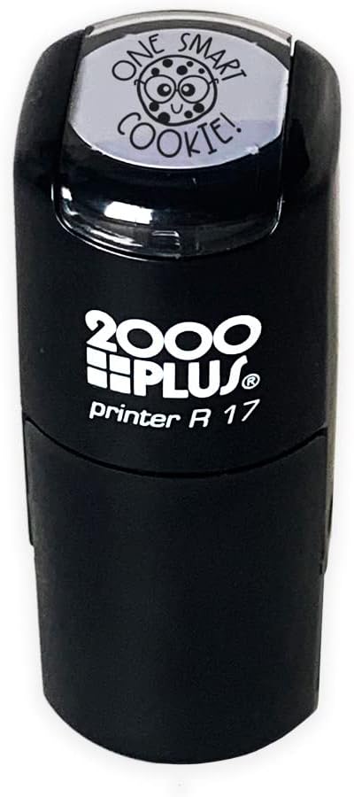 One Smart Cookie Stamp / 2000 Plus Self Inking Teacher Food Themed Treat Stamper / 9/16" Small Black Imprint Planner Worksheet School Homework Classroom Stamp