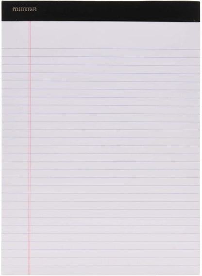 Mintra Office Legal Pads, ((Basic 6pk - (Pastel Version #2), 8.5in x 11in, Wide Ruled)), 50 Sheets per Notepad, Micro perforated Writing Pad, Notebook Paper for School, College, Office, Work