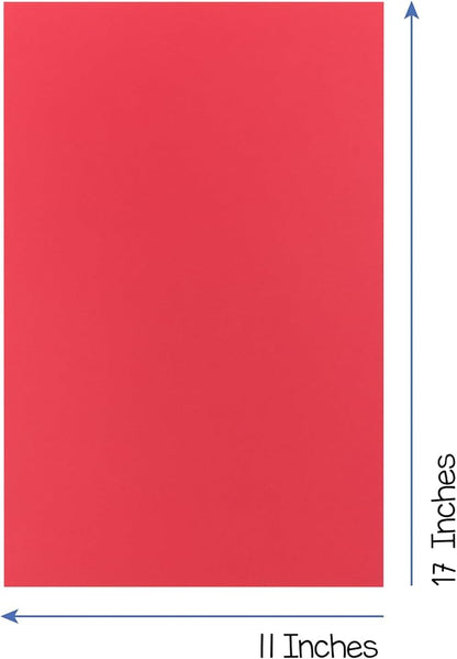 Hygloss Red Colored Paper - 24 lb, 89 GSM, Acid-Free, Fade-Resistant, 11x17-Inch Ledger Size Color Copy Paper, 90 Sheets