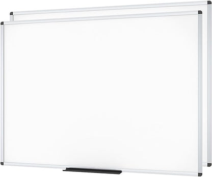 VIZ-PRO Dry Erase Board/Whiteboard, Non-Magnetic, Pack of 2, 8' x 4', Wall Mounted Board for School Office and Home