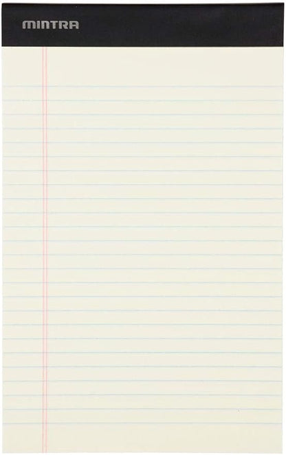 Mintra Office Legal Pads, ((Basic 6pk - (Pastel Set #2), 5in x 8in, Narrow Ruled)), Narrow Ruled, 50 Sheets per Notepad, Micro perforated Writing Pad, Notebook Paper for School, College, Office, Work
