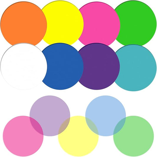 Juome Transparent Sticky Notes, 400Pcs Bright Neon Round Clear Sticky Tabs, Cute Circle Translucent Book Markers Page Flags Stickers Bible Journaling Accessories Aesthetic Office School Study Supplies