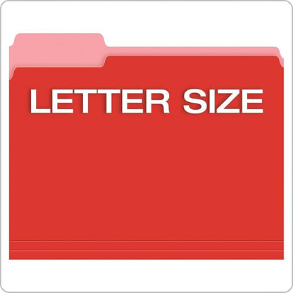 Pendaflex Colored File Folders Letter Size - 100 Pack of 12 Assorted Color Folders for Documents - 1/3-cut Tabs - Manila Office Folders