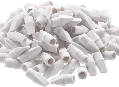 Sooez 120 Pack White Pencil Erasers, Pencil Top Erasers, Cap Erasers, Eraser Tops, Pencil Eraser Toppers, Studying Supplies for Teachers