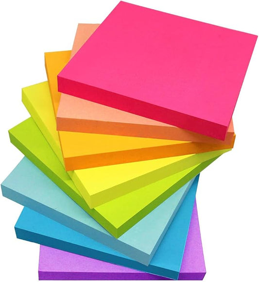 Sticky Notes 3x3 Inches,Bright Colors Self-Stick Pads, Easy to Post for Home, Office, Notebook, 16 Pads/Pack