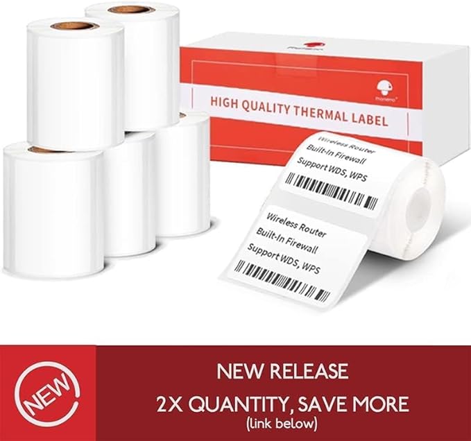[3x130 pcs] Phomemo Address Labels, 0.98''x2.64'' (25x67mm) M110 M100 M220 M221 M120 M200 Labels, White, 130 Labels/Roll, 3 Rolls, All-Purpose Adhesive Thermal Phomemo Original Labels