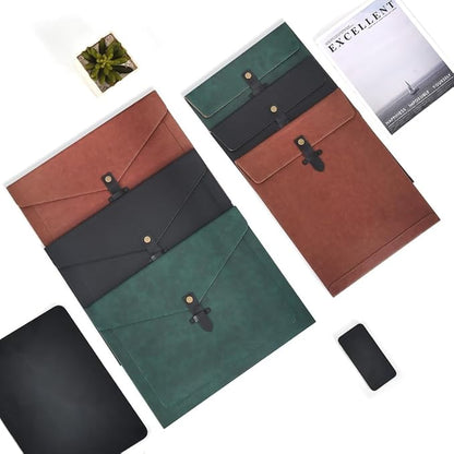 Green Leather File Folder Letter Size, File Organizer, Important Document Folder, Document Organizer, Laptop Sleeve Notebook Case, Leather Folder Paper Storage, A4 Envelopes Filing Folder
