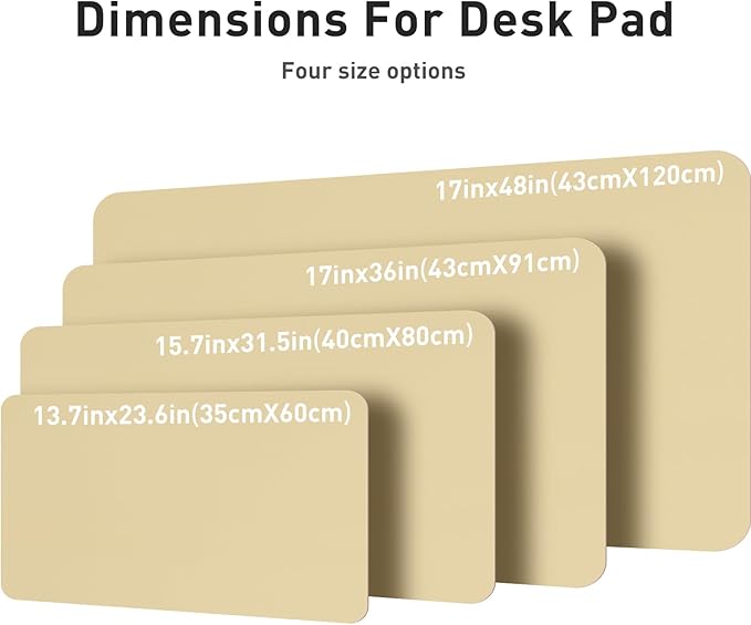 Aothia Leather Desk Pad Protector, Mouse Pad, Office Desk Mat, Non-Slip PU Leather Desk Blotter, Laptop Desk Pad, Waterproof Desk Writing Pad for Office and Home (31.5" x 15.7",Soft Yellow)
