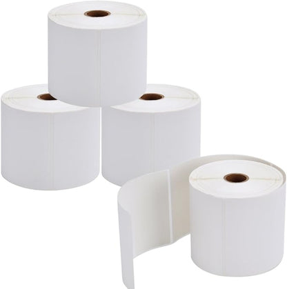 9527 Product 4x6 Direct Thermal Shipping Labels for Zebra 2844 ZP-450 ZP-500 ZP-505,Blank,450 Labels/Roll, 1" Core,Total 4 Rolls