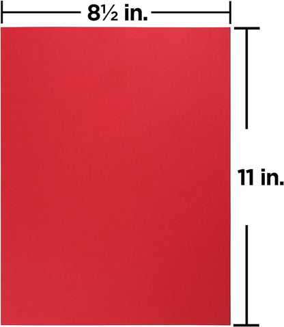JAM PAPER Colored 24lb Paper - 90 gsm - 8.5 x 11 - Red Recycled - 100 Sheets/Pack
