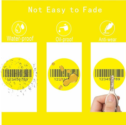 Hybsk 1.5 inch Circle Color Direct Thermal Stickers Shipping Labels for Barcodes,Name Tag,DIY Logo Design,Inventory– Compatible with Zebra,Rollo,Munbyn,and More-1000 pcs (1.5 inch,Yellow)