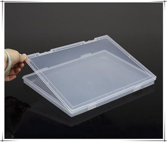 Portable A4 File Box Transparent Plastic Box Office Supplies Holder Document Paper Organizers Case PP Storage Collections Container Magazine Organizers Box Case 2pcs (11.8 x 8.3 x 0.8inch)