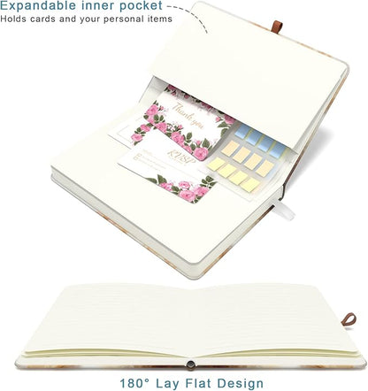 Small Notebook, Mini Pocket Journal A6 5.7" x 3.9", Leather Hardcover Journal with Pen Holder, 160 Thick Papers, Cute Lined Notebook Small Notepad for Women Writing Work Travel, Cute Kitten