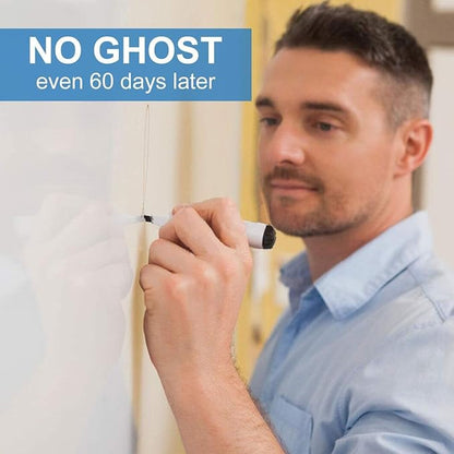 White Board Wallpaper, White Board Roll, Stick on White Boards for Wall, 1.44x11ft Peel and Stick Dry Erase Roll, Stain-Proof, Super Sticky Whiteboard Sticker Wall Decal for Wall/Table/Door,3 Markers