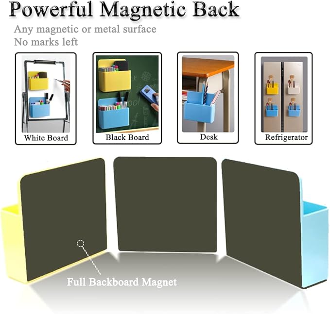 1 Pack Magnetic Marker Holder, Dry Erase Marker Holder Chalk Pen Storage Organizer for Whiteboard/Blackboard, Fridge/Regrigerator, Metal Locker, and Cabinet, (White)