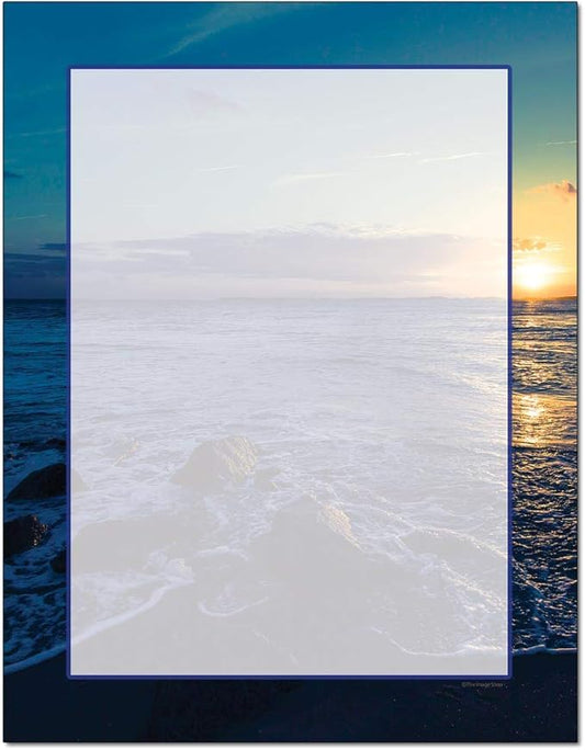 Ocean Sunset Letterhead Laser & Inkjet Printer Paper (100 Sheets)