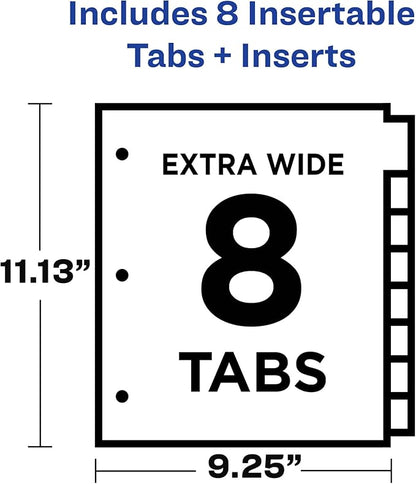 Avery 11223 Insertable Big Tab Dividers, 8-Tab, 11 1/8 x 9 1/4