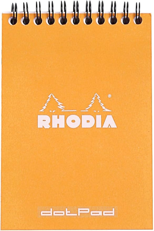 RHODIA 13503C - Spiral Notebook (Full Bound) Orange - A6 - Dotted Dot - 80 Detachable Sheets - 80G Clairefontaine Paper - Soft and Resistant Coated Card Cover - Classic