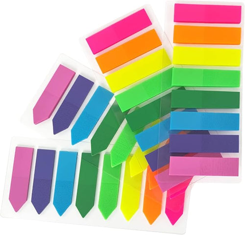 KICNIC Page Markers Colored Sticky Tabs 800 Pcs, Translucent Arrow Flags for Page Marking, Fluorescent Index Tab Stickers for Notebooks, Small Sticky Notes Flags [8 Colors, 4 Sets]