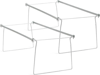 Smead Heavy Duty Steel Hanging File Folder Frame, Letter Size, Gray, Adjustable Length 23" to 27", 2 per Pack (64872)