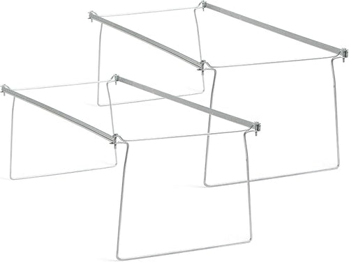 Smead Heavy Duty Steel Hanging File Folder Frame, Letter Size, Gray, Adjustable Length 23" to 27", 2 per Pack (64872)