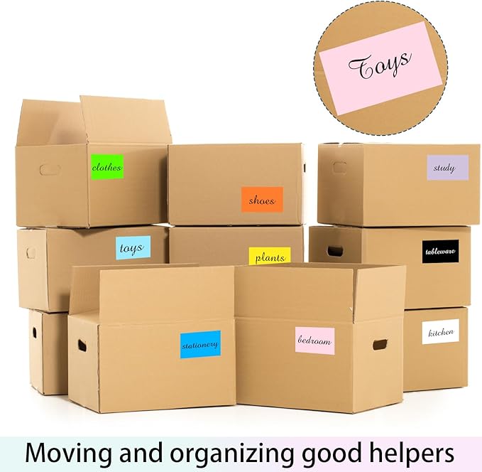 Colored Labels Stickers 2 X 3 Inch, Removable Rectangular Moving Labels, Large Color Coding Labels Moving Stickers- 250 Labels/Purple