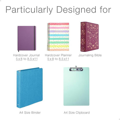 Adjustable Elastic Band Pen Holder, Pencil Holder, Pen Sleeve Pouch for Hardcover Journals, Notebooks, Planners, Binders, Fit Notebooks from 8" to 11” in Height, PU Leather, Detachable, Mint