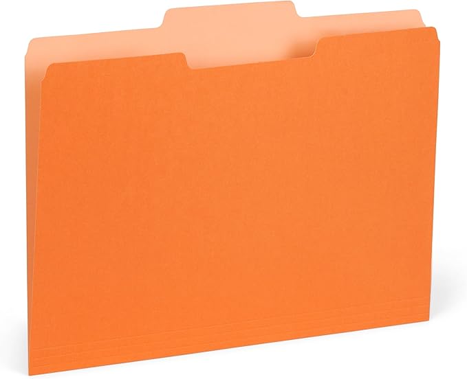 200 Blue Summit Supplies Colorful File Folders with Tabs, Multi Colored File Folders Letter Size, 1/3 Cut Tabs, Assorted Colors, Durable 11pt Paper, Bulk 200 Pack