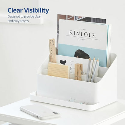 BLUE GINKGO Desk Organizer – Korean-Made Office Storage for Pens, Notes, Mail, and Supplies (Green)
