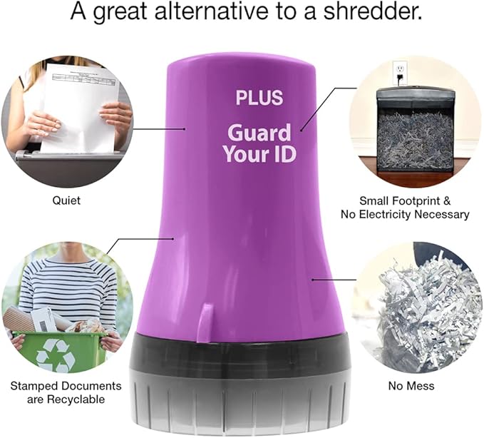 Wide Advanced Privacy Protection Roller by Guard Your ID for Bills, Mail, Address Labels (3-Pack, Purple)