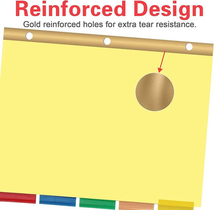 Binder Divider, PANDRI 200 Pack Binder Index Dividers with 5 Tabs and Sticky Notes, Letter Size Paper Binder Divider for School Office Home Business