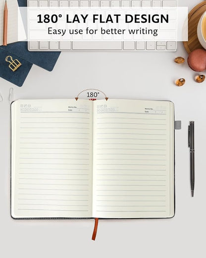Leather Notebook Journal with Pen, A5 Lined Hardcover Notebook with Magnetic Closure, 240 Pages Daily Journal for Men Women, Ruled Journals Notebooks for Work, Writing, Note Taking - Black