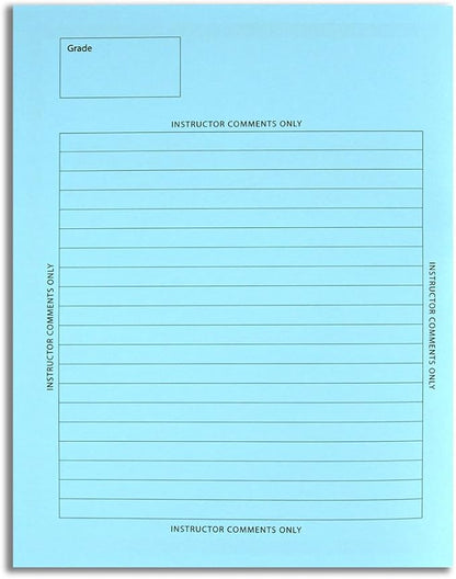 BookFactory Exam Blue Book Blue Exam Booklet Test (100 Pack) (Ruled Format - 8.5" x 11" - 16 Numbered Pages) Saddle Stitched (LAB-016-7RSS (Exam Book) 100 Pack)